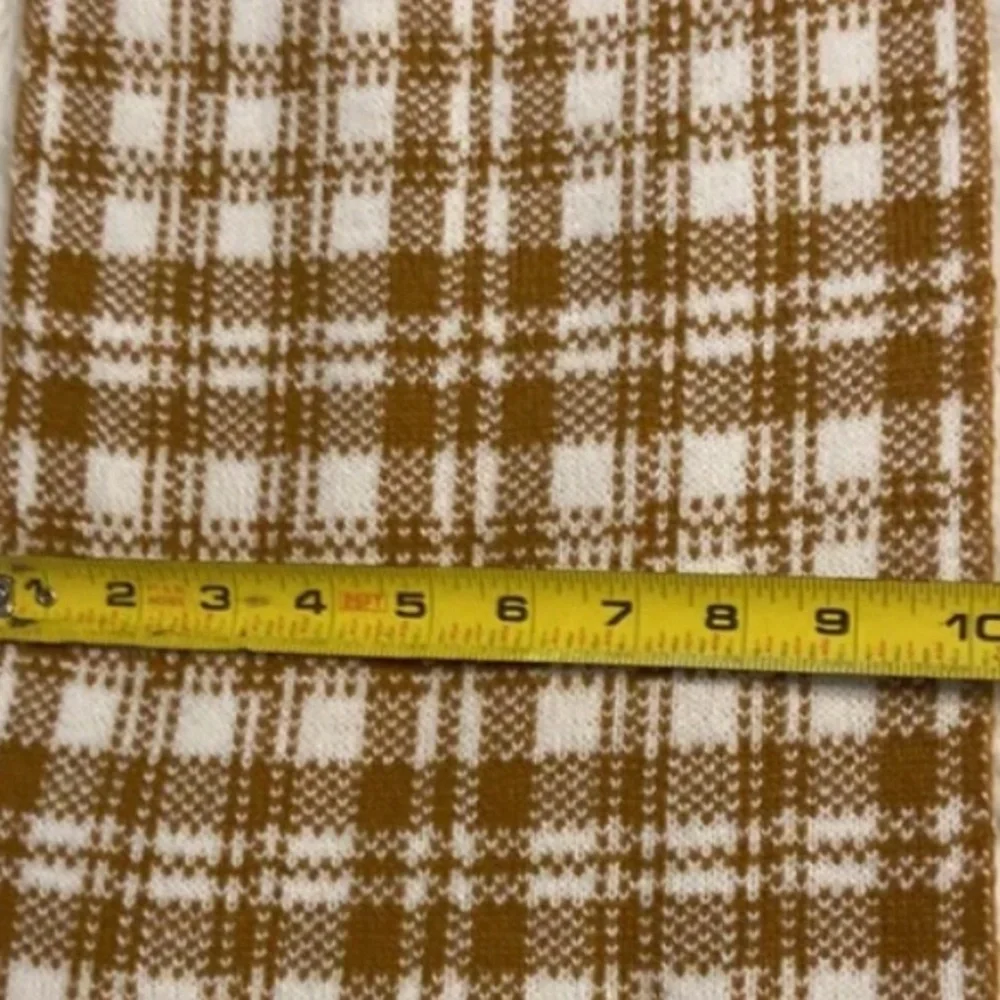 Timberland Tan and Cream Checkered Scarf